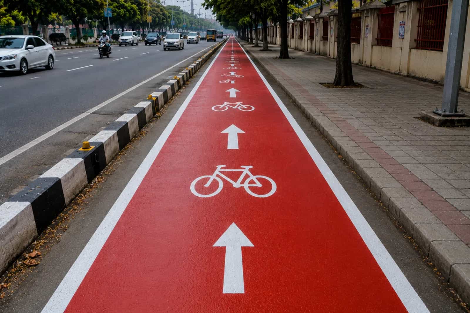 Cycle track marking paint — YNM Safety MMA cold plastic