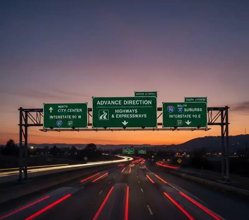 Advance Direction Boards - Best Hot Thermoplastic Paint Manufacturers in Hyderabad India | YNM Safety Premium Road Safety Products | Cold Plastic Paint & Metal Beam Crash Barriers Telangana