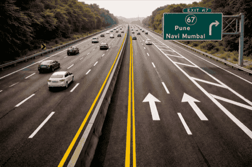 Hot thermoplastic road marking on highways and expressways