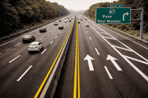 Hot thermoplastic road marking on highways and expressways