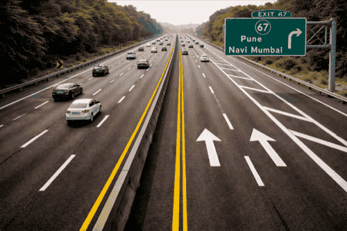 Hot thermoplastic road marking on highways and expressways