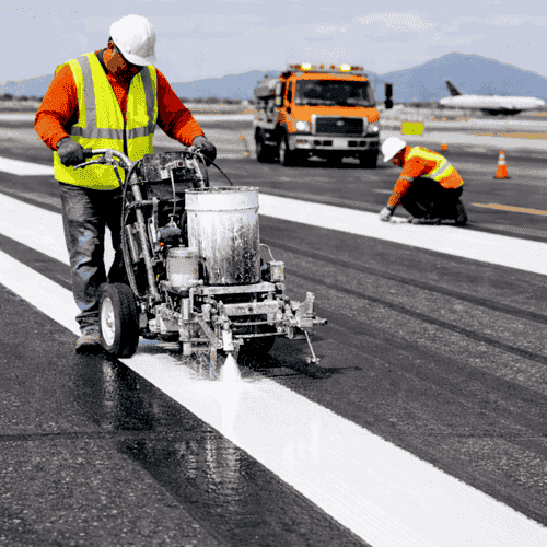 Waterborne Airfield Marking Paints - Best Hot Thermoplastic Paint Manufacturers in Hyderabad India | YNM Safety Premium Road Safety Products | Cold Plastic Paint & Metal Beam Crash Barriers Telangana