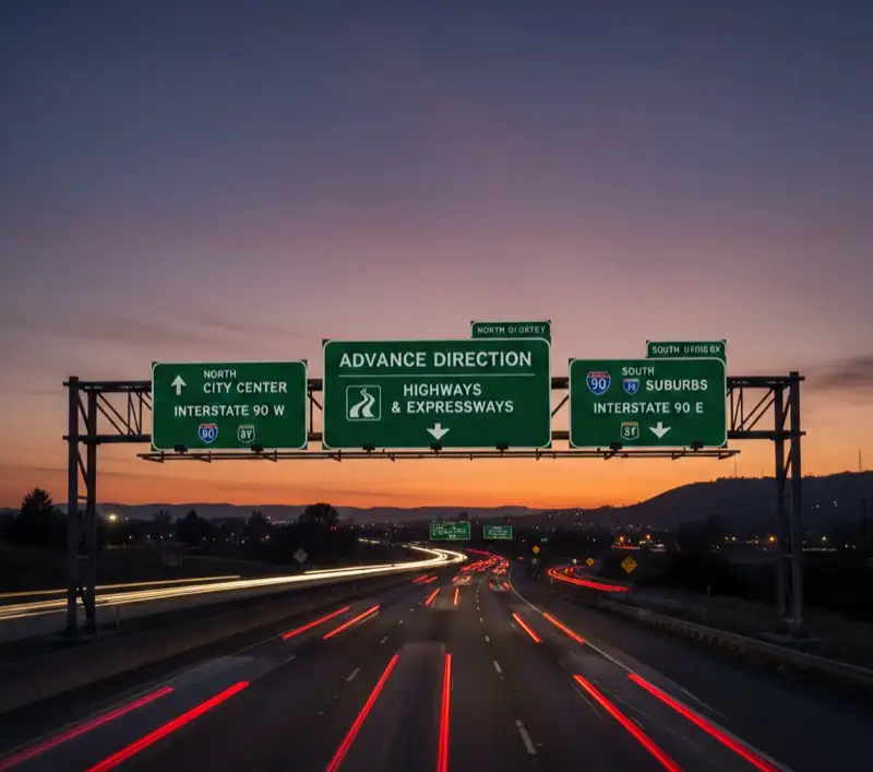 Advance Direction Boards - Best Hot Thermoplastic Paint Manufacturers in Hyderabad India | YNM Safety Premium Road Safety Products | Cold Plastic Paint & Metal Beam Crash Barriers Telangana